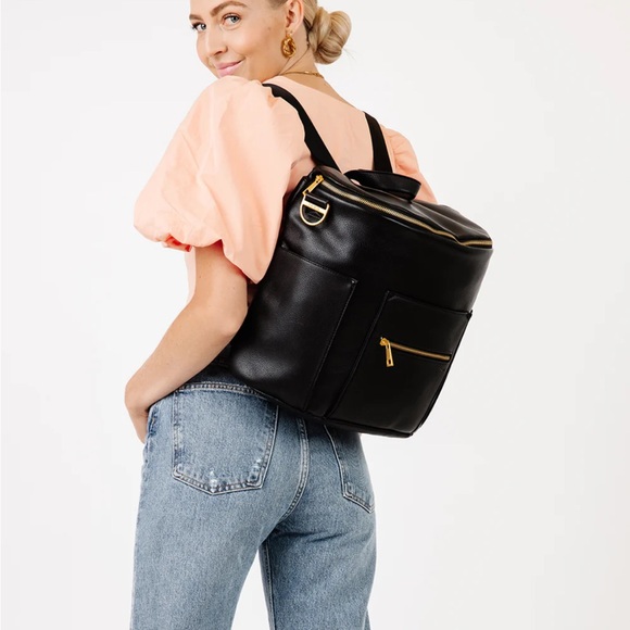 Fawn Design black leather diaper bag retails for $170 - Picture 6 of 6